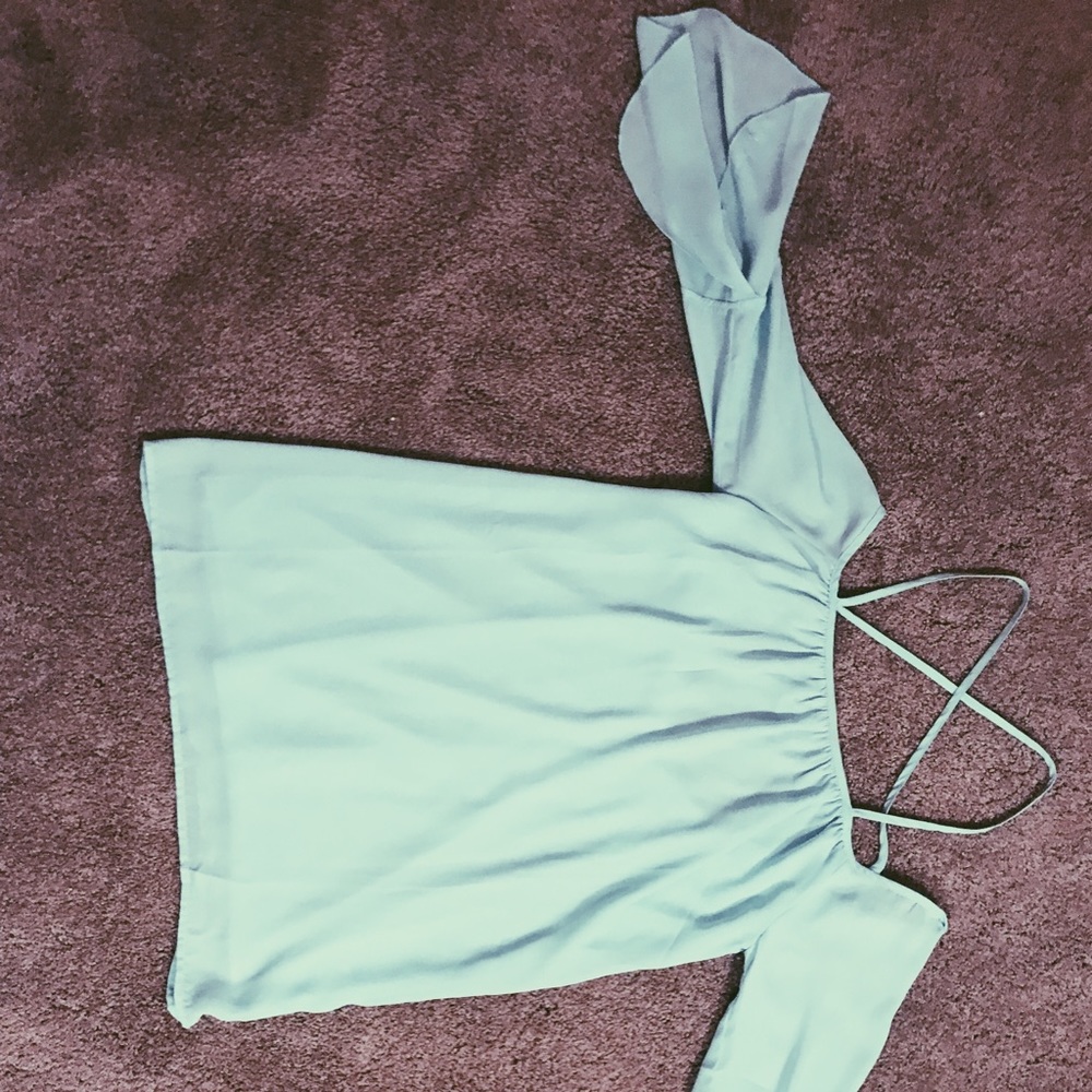 Blue flowy dress